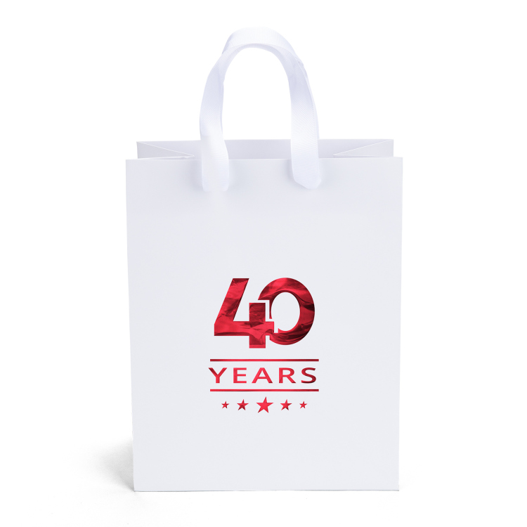 Elizabeth™- Ribbon Handle Matte Eurotote - Foil Print 4