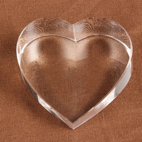 Crystal Clear Slant Heart Paperweight Award 4