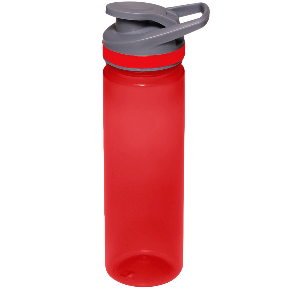 Plastic Sports Water Bottle with Flip Lid - Carry Handle, 22 21