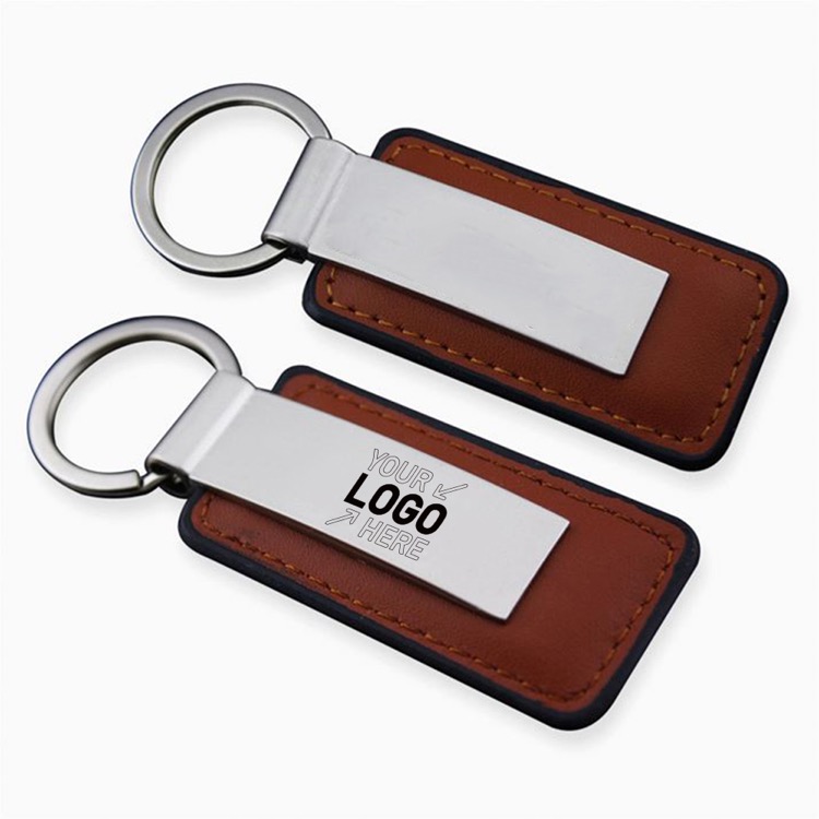 Leather metal key chain