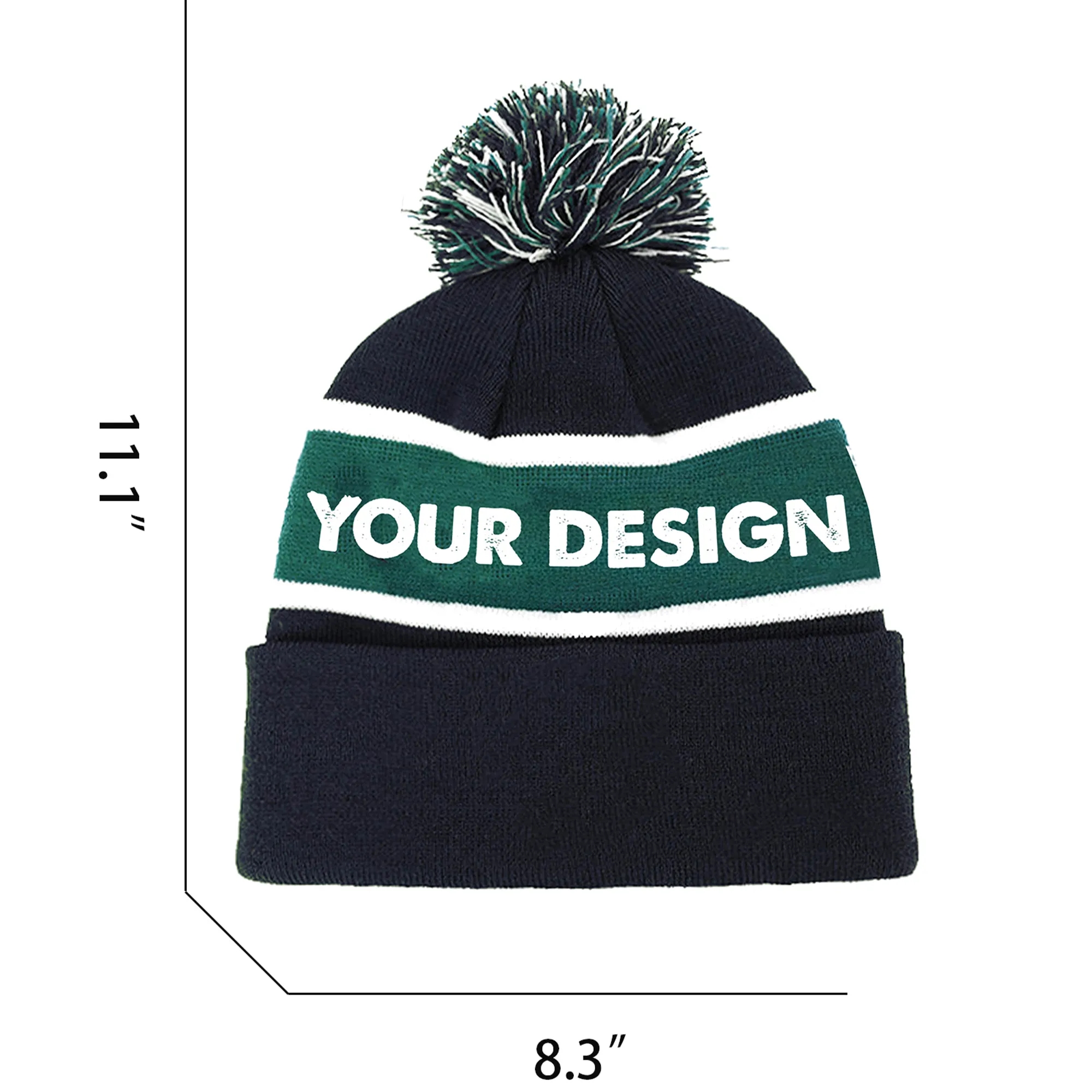 Knitted Pom Beanie Hat 3