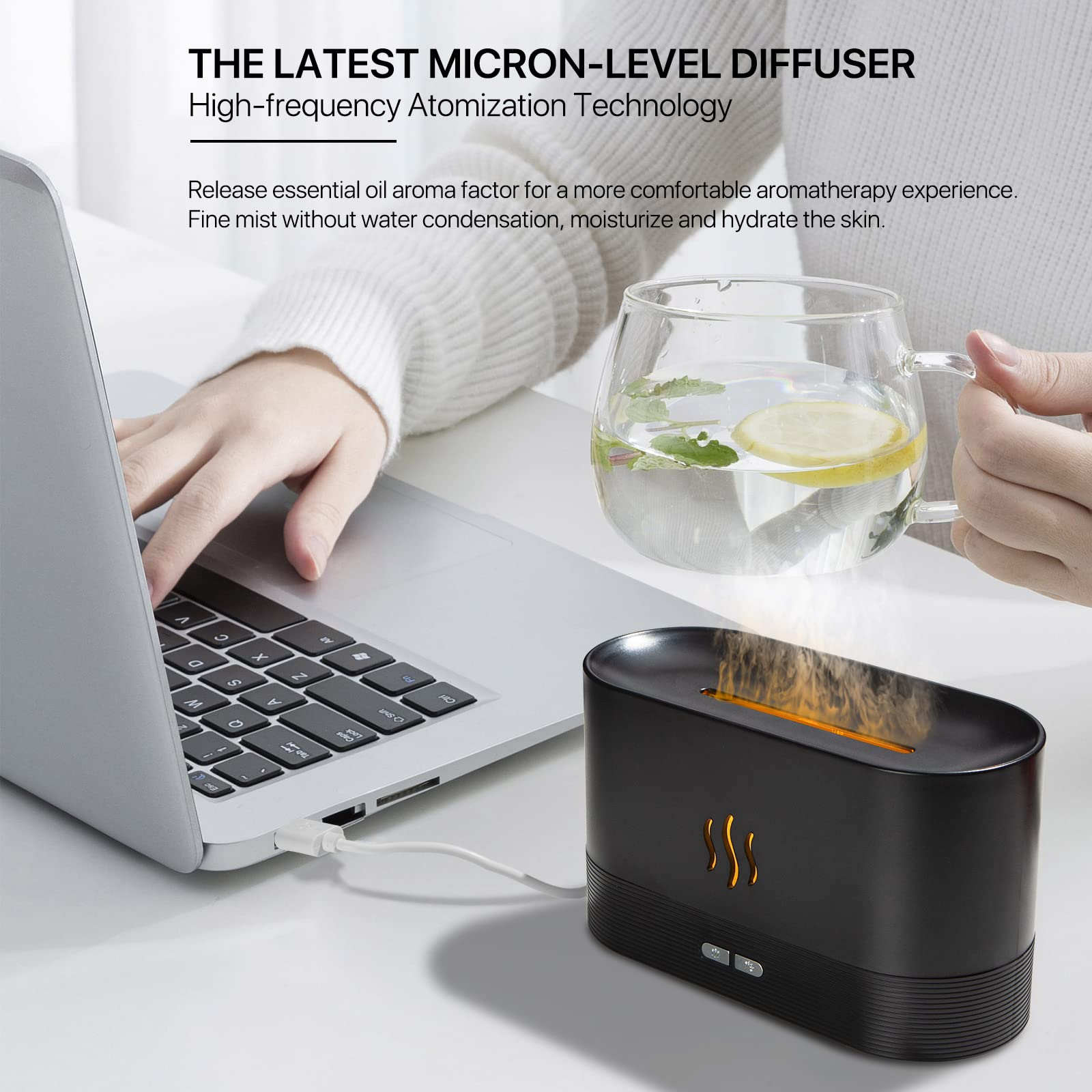 180Ml Simulation Flame Upgrade Mist Air Humidifier 5