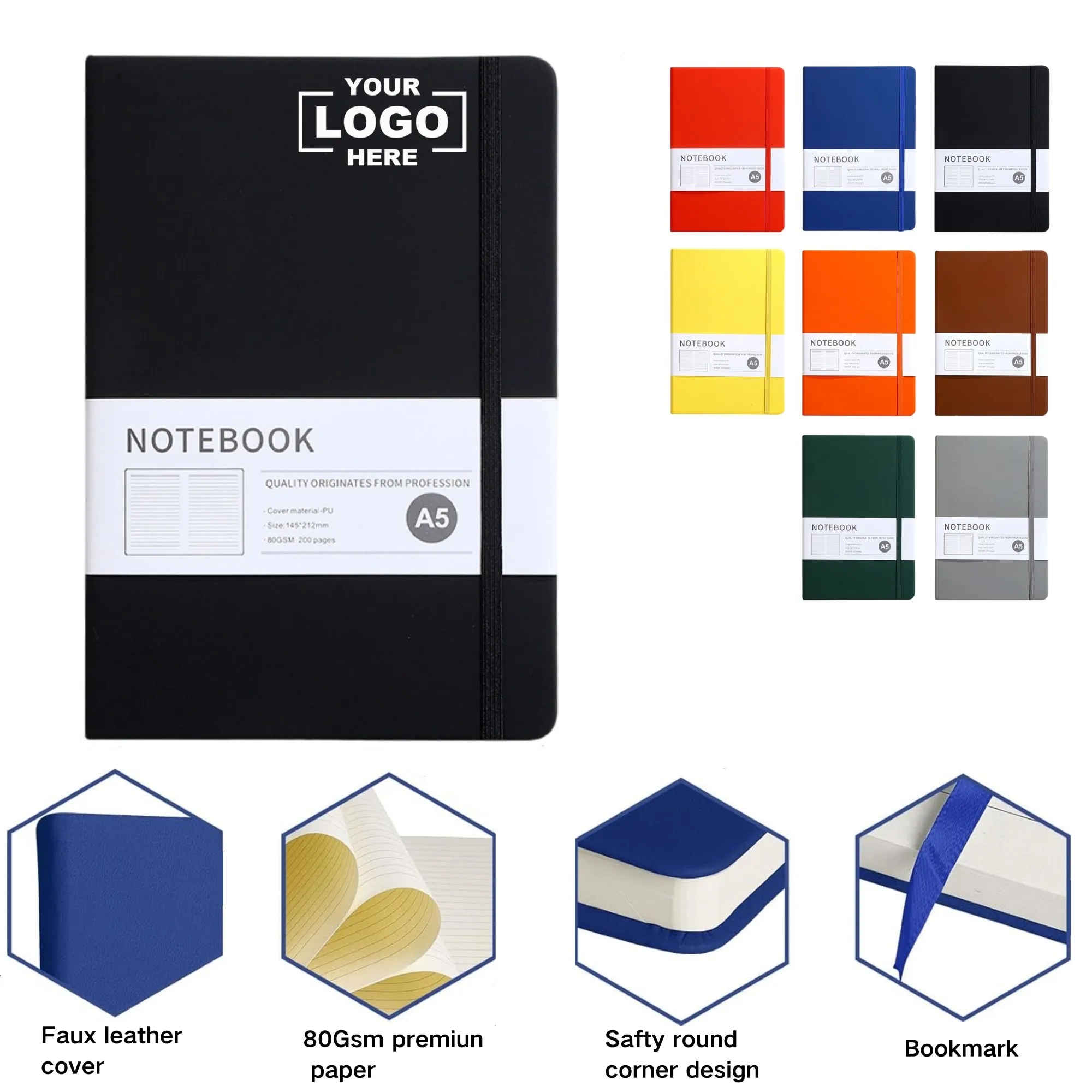 A5 PU Leather Strap Notebook