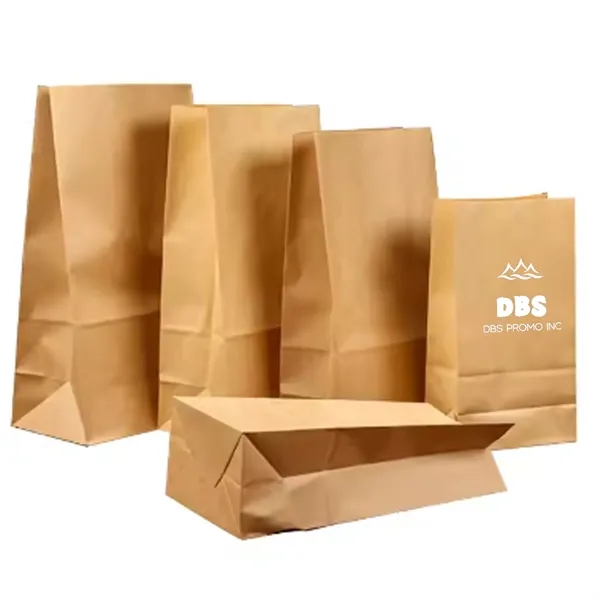 White/Brown Kraft Paper Popcorn Bag - 4 lb