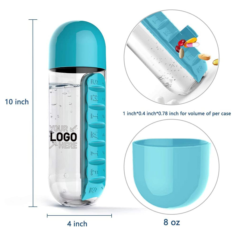 7 Day Pill Box Organizer Water Bottle 4
