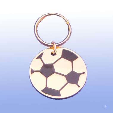 BRASS SOCCER BALL KEYRING 2
