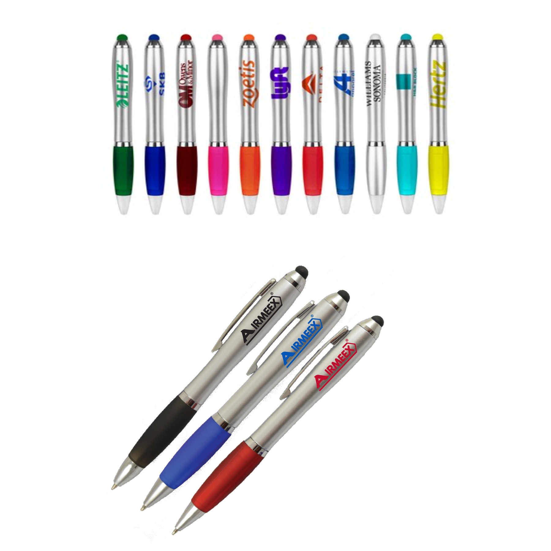 Action- Rubber Ballpoint Pen With Stylus/Stylus Pen 2