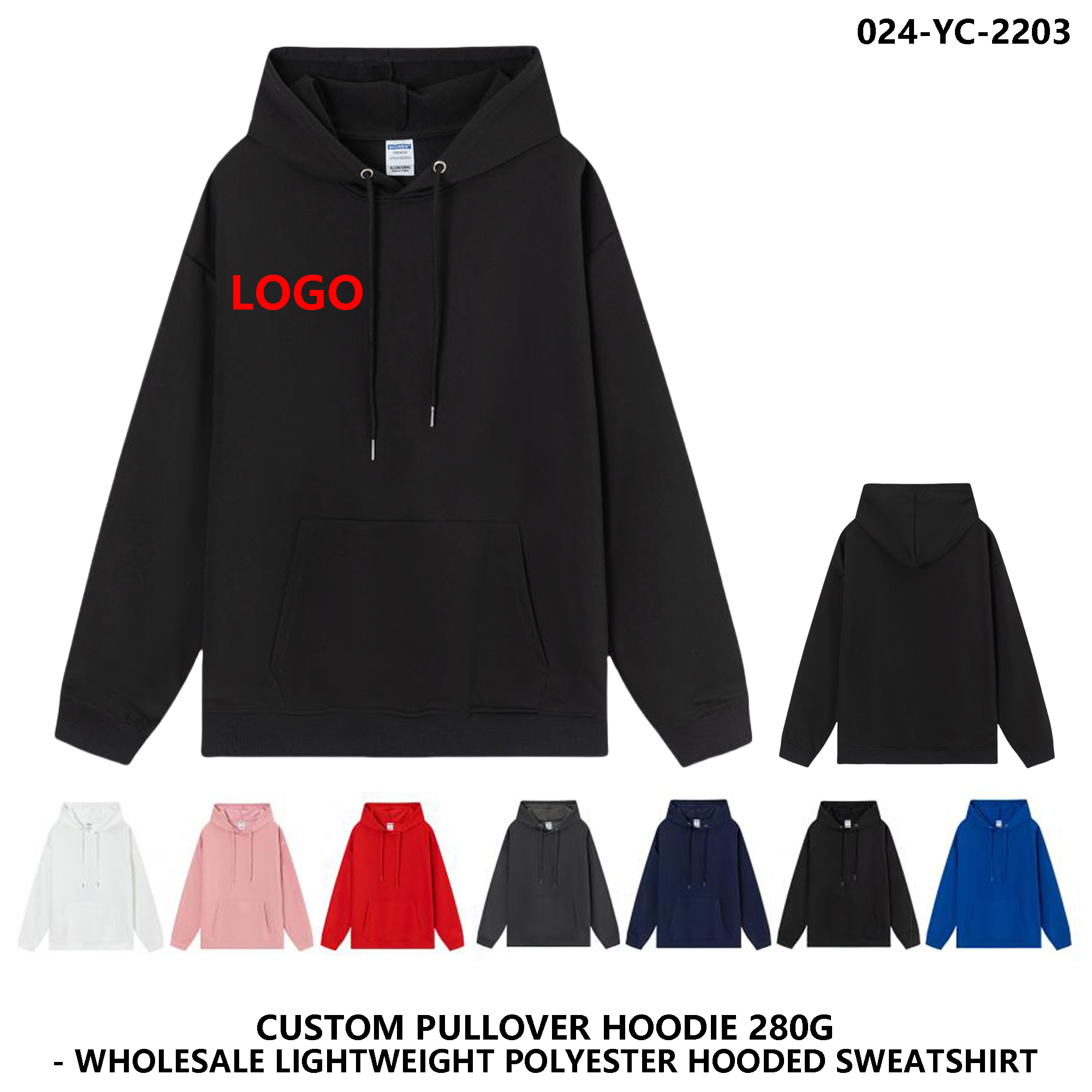 Unisex Custom Logo Lightweight Hoodie ?C Drop Shoulder Design 2