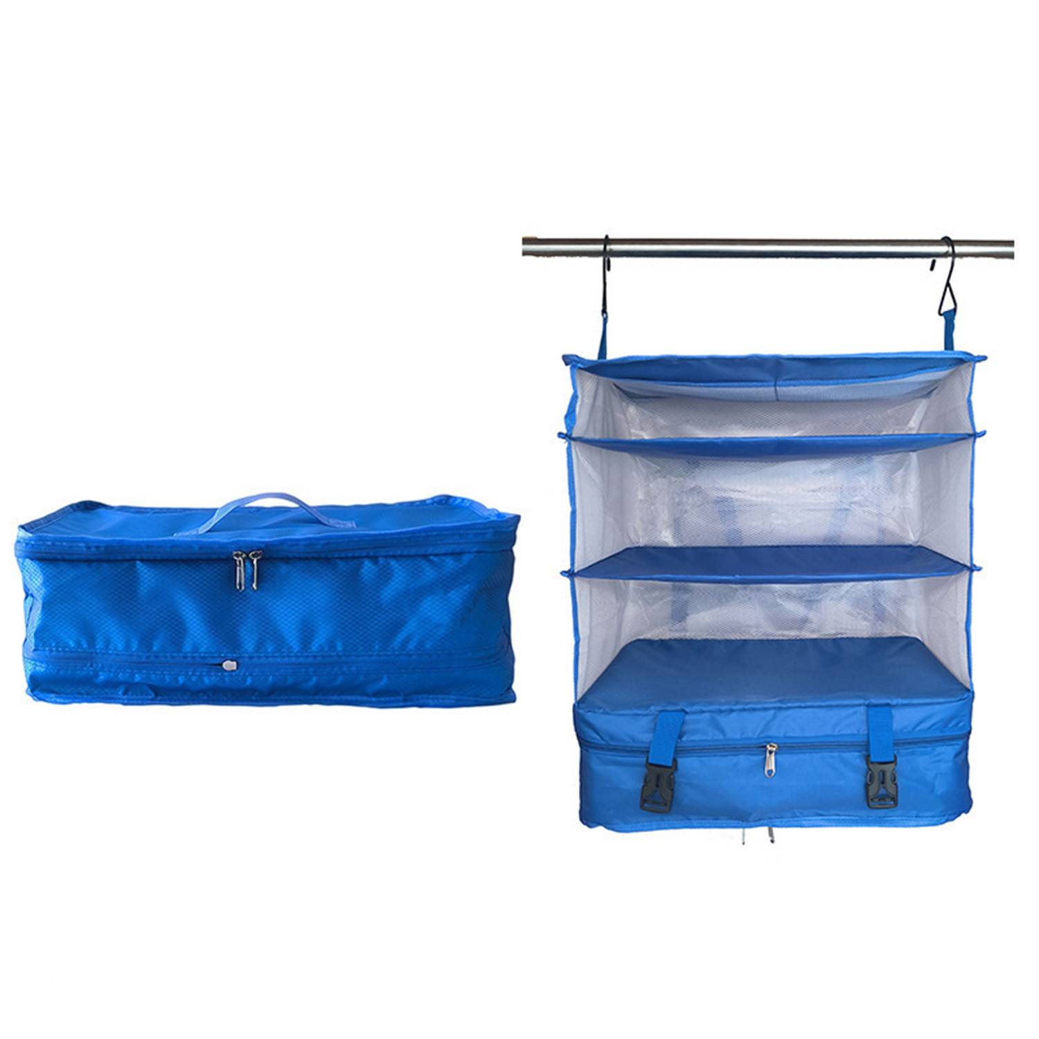 3 Layes Polyester Foldable Travel Storage Bag With Two Hooks 4