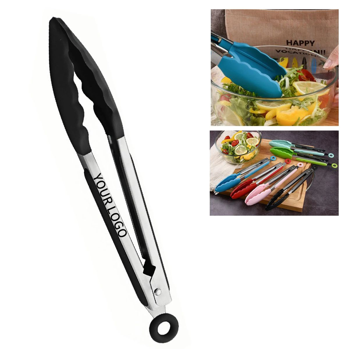 Locking Stainless Steel Silicone Serving Tong 2