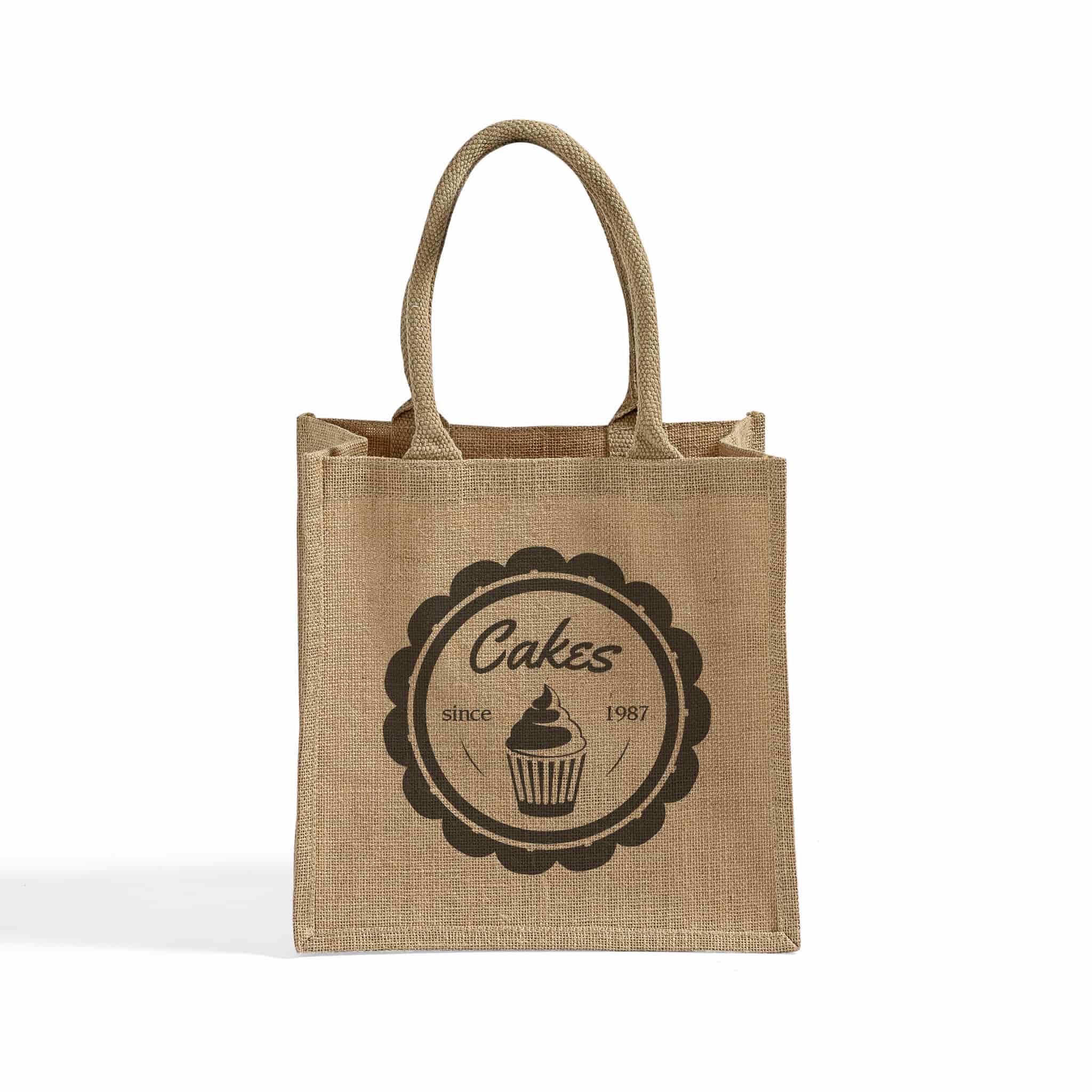 Square Jute Tote Bag, custom tote bag with logo imprint 13