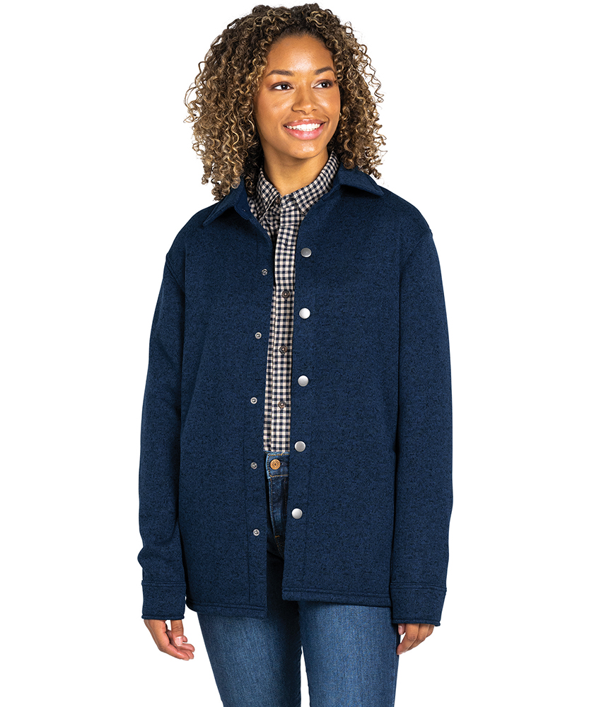 Heathered Fleece Snap Shacket 87