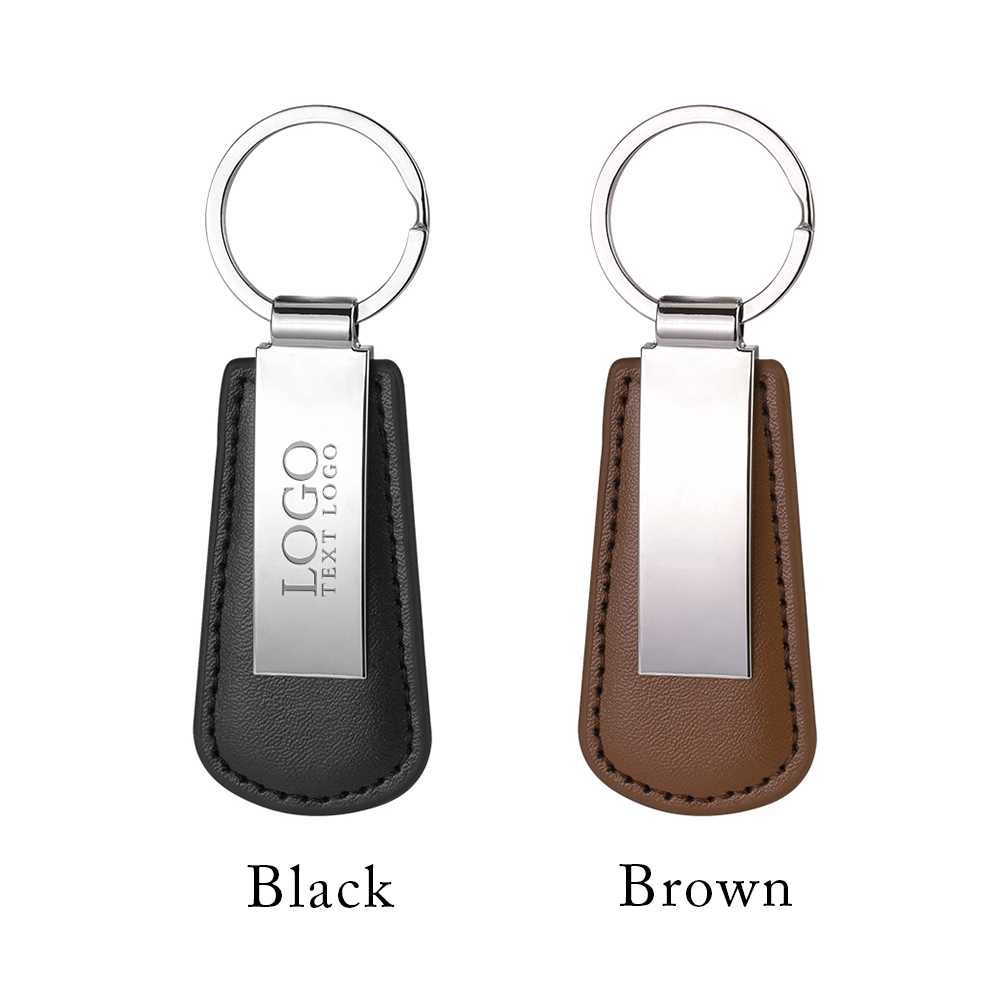 Custom Vegan Leather Drop Shaped Keychain 5