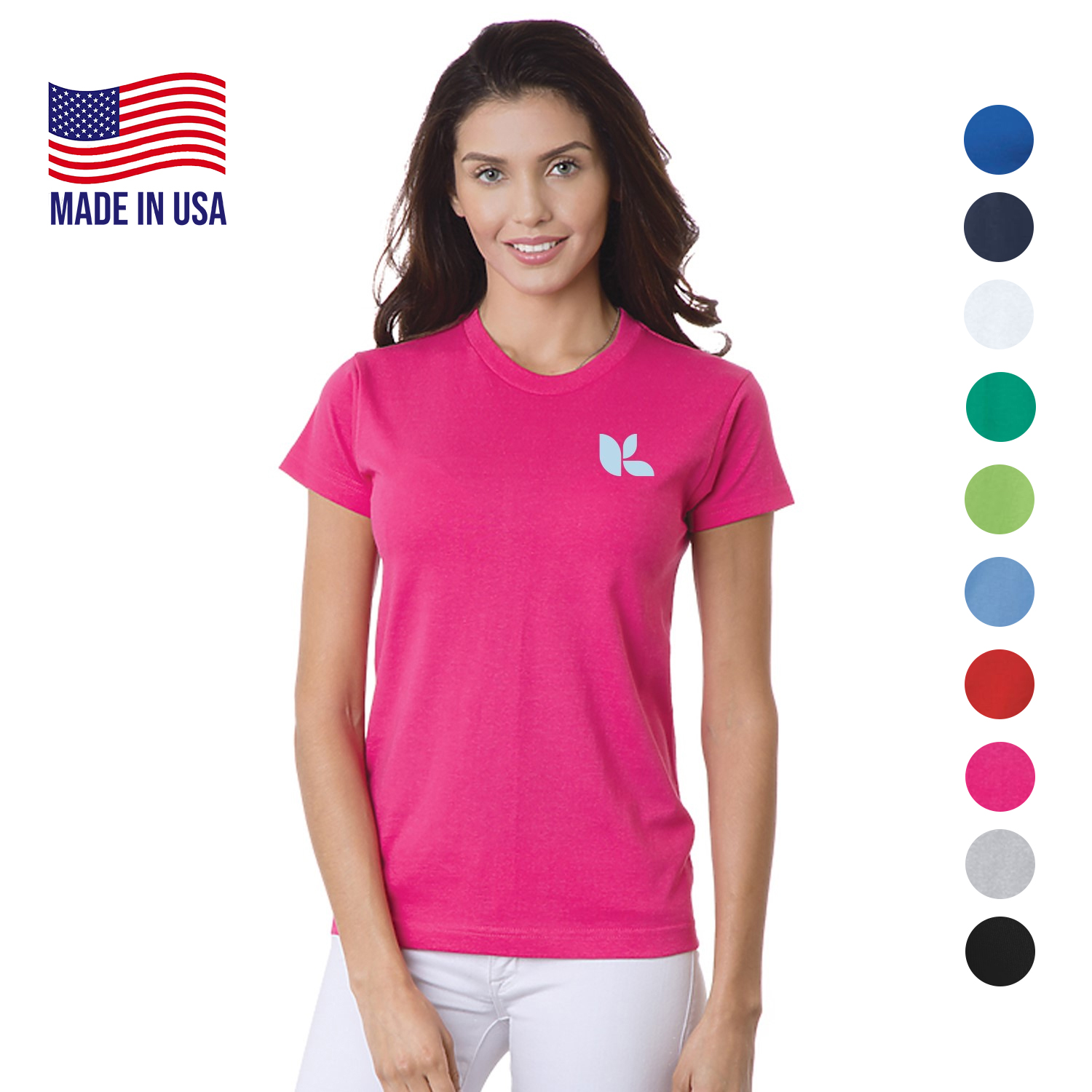 100% Cotton MADE IN USA Women's Heavyweight Crew 1