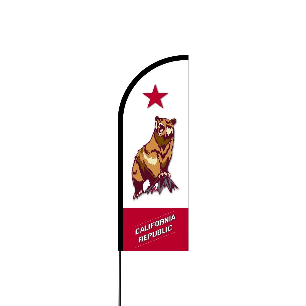 California Republic Flag Kit Hardware 14' Feet Feather Flag Sign Outdoor Banner 2