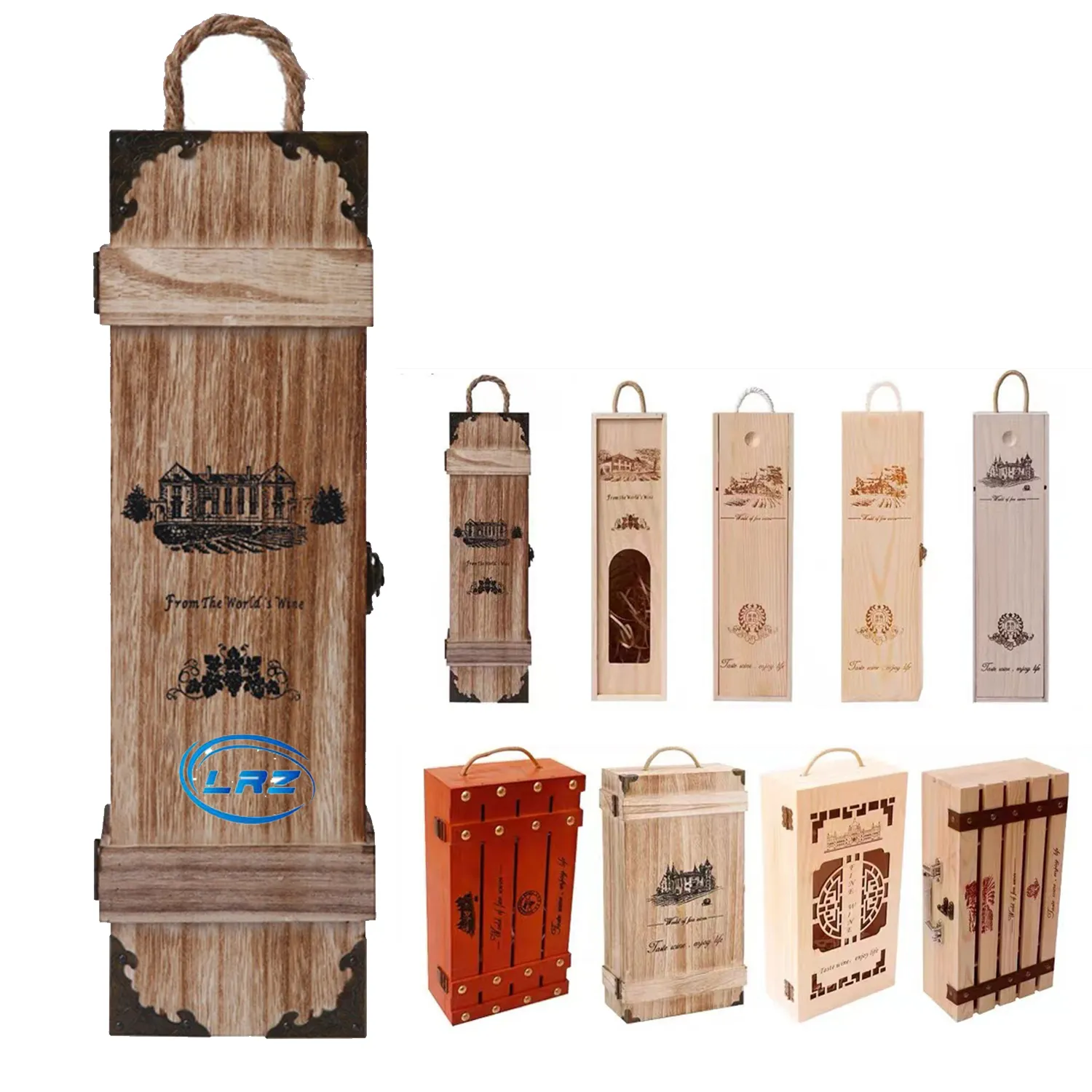 Wooden Wine Box With Handle 3