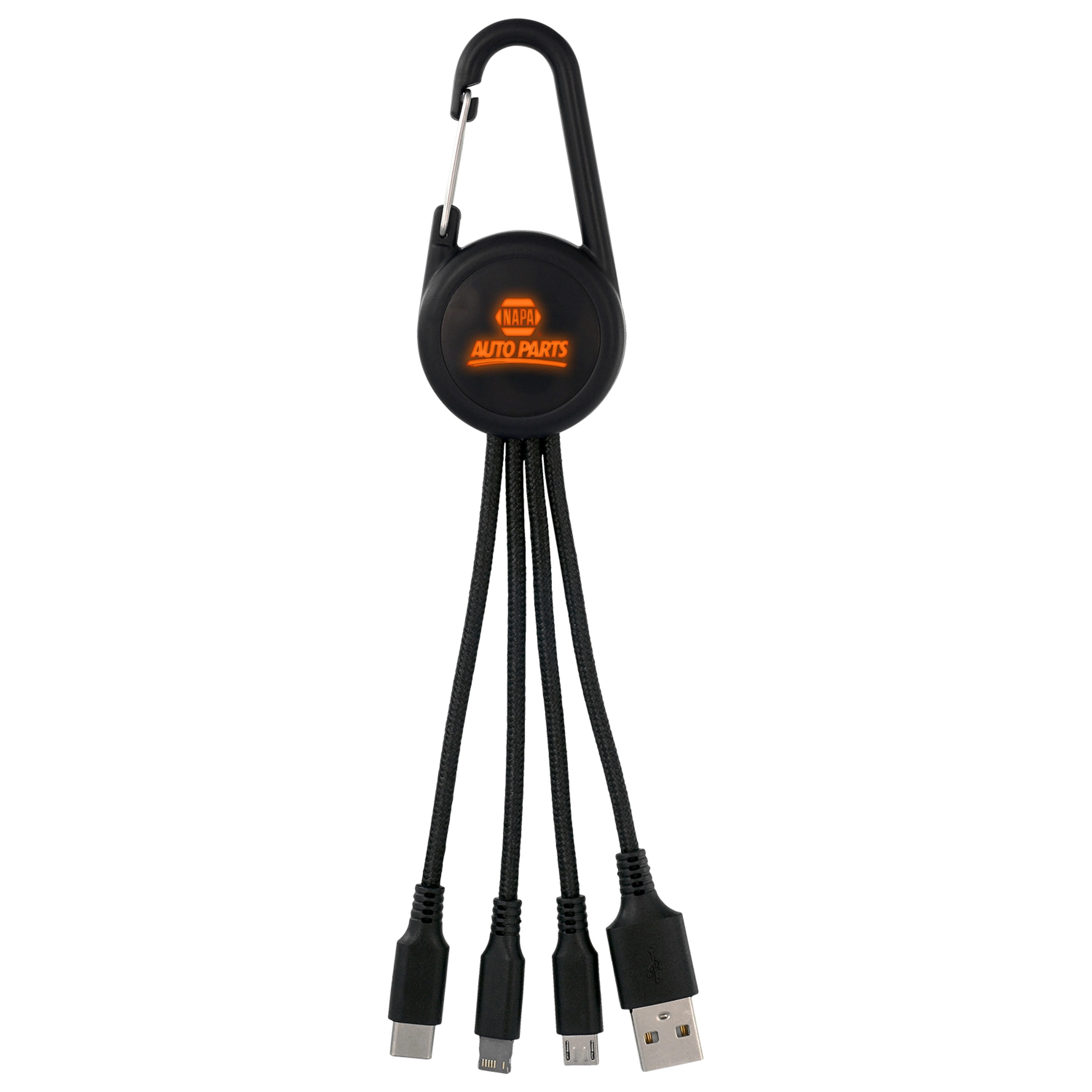 COLOR LIGHT UP 3-IN-1 CARABINER CHARGING CABLE 8