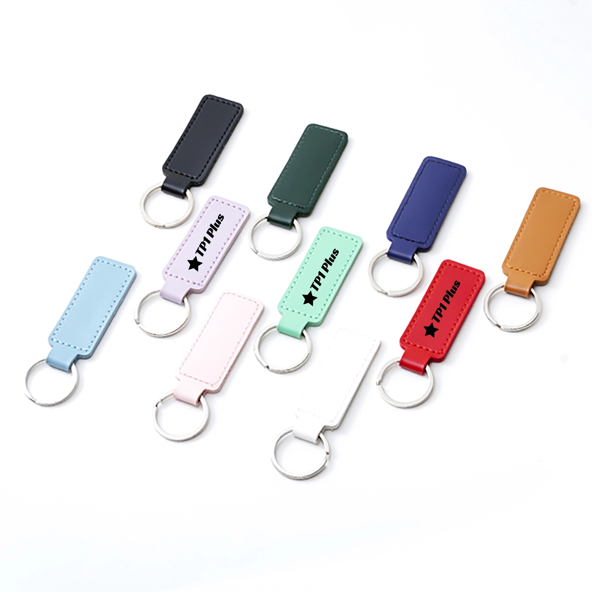 Polyurethane Leather Rectangle Key Rings