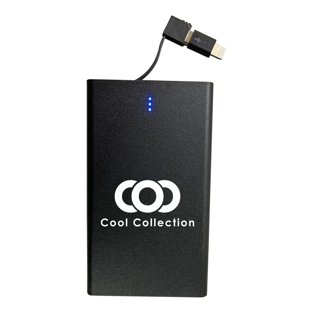 2500mAh Credit Card Size Charger W/Built-in Charging Cable 5
