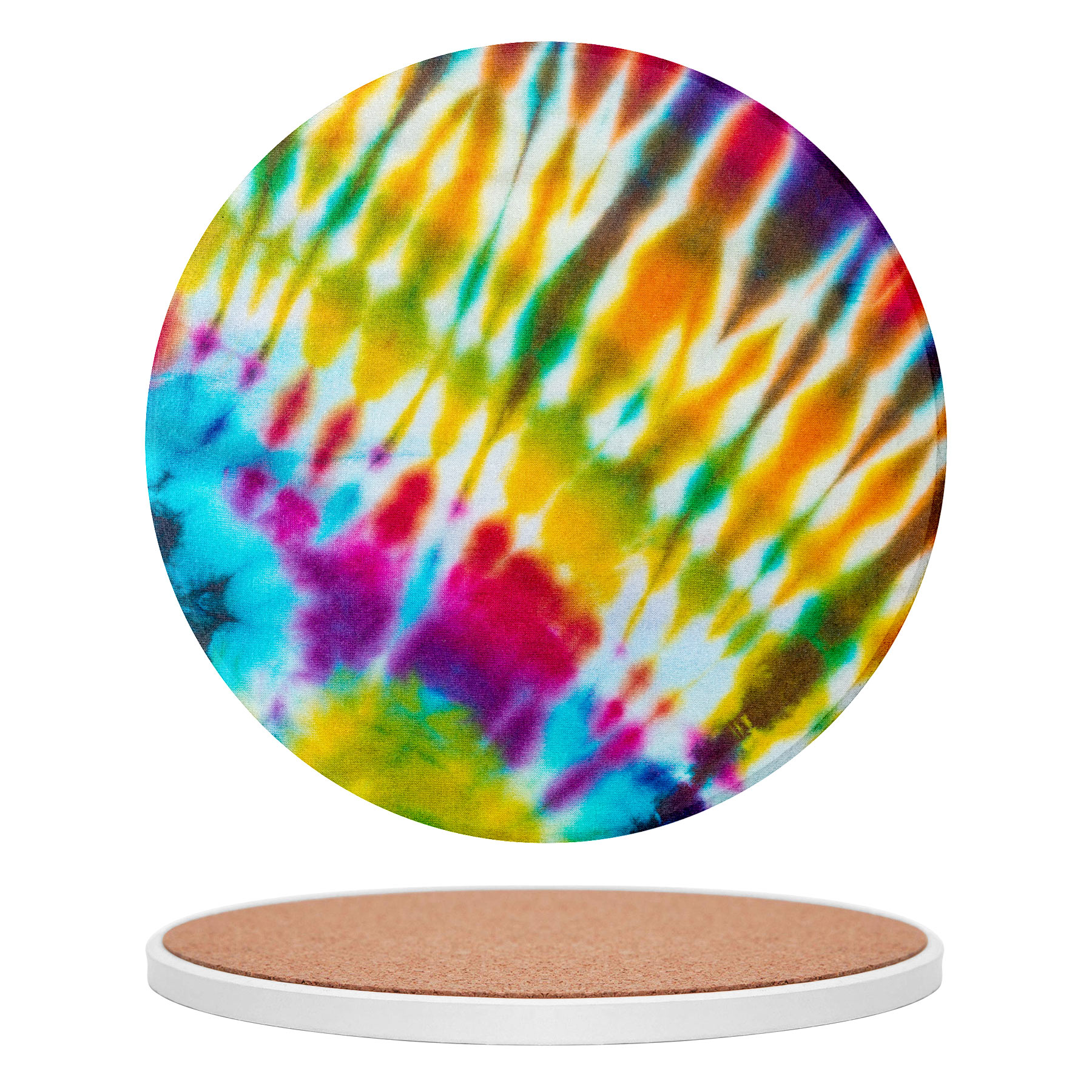 Custom 3.5'' Ceramics Heat-Insulating Coaster With Cork Base 16