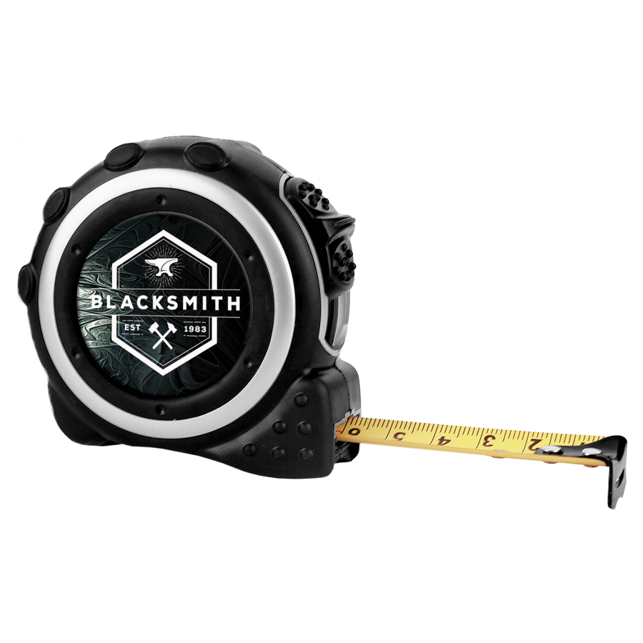 16FT Blk/Slv Tape Measure with 1 1/2" Insert Area, 1 Sided-Insert not Included 2