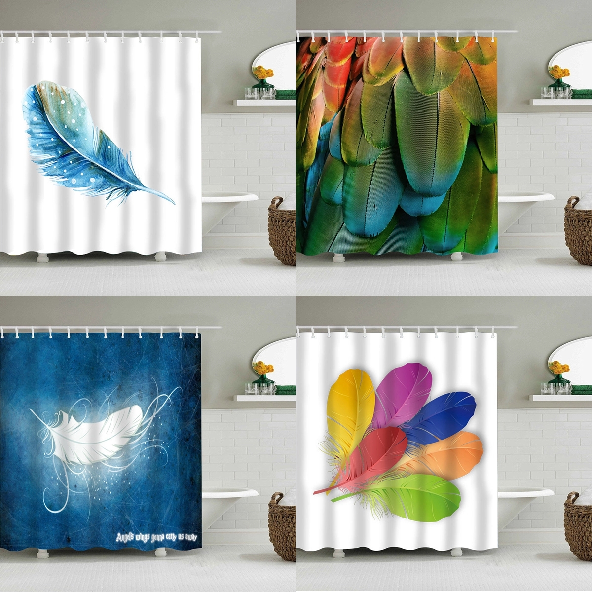 Waterproof Fabric Shower Curtain 1