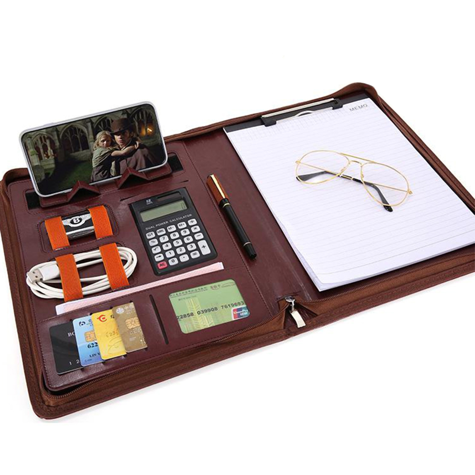 Multifunctional PU Leather Business Portfolio A4 Clipboard 1