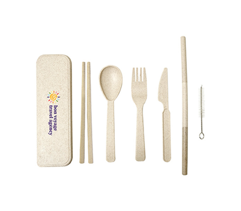 7-in-1 Eco-friendly Wheat Fiber Cutlery Set 4