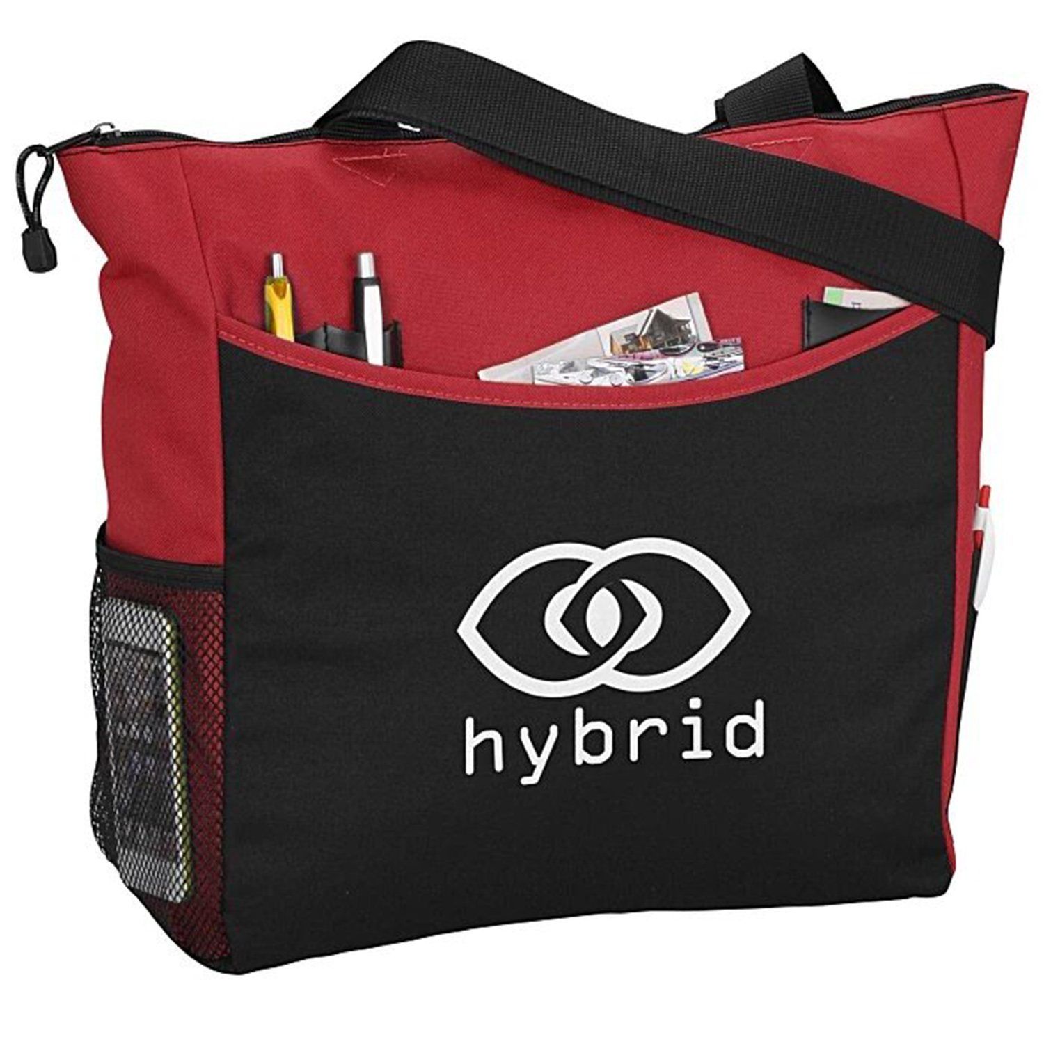 Polyester Grocery Two-Tone Tote Bag, custom tote bag with logo imprint 3