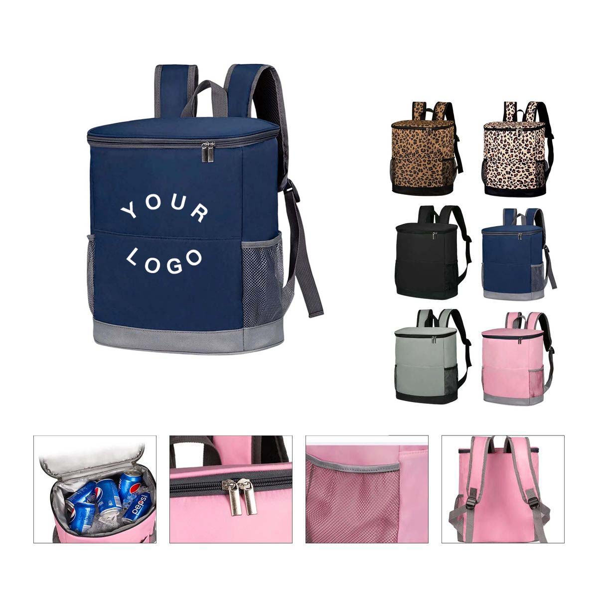 Nylon Backpack Cooler Bag with Double Zipper Design 5