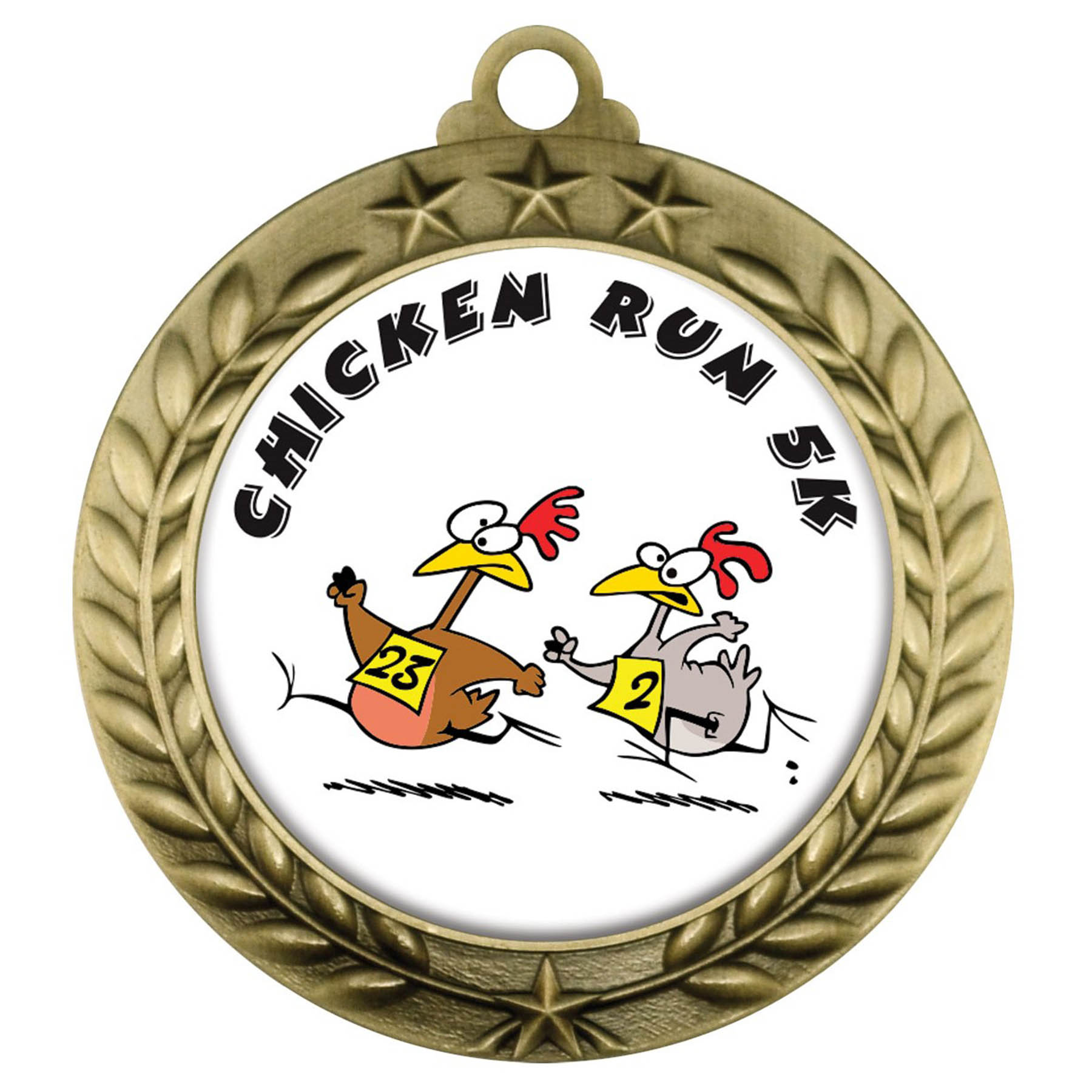 Digistock Medals: 3 Star Top & Laurel Wreath Pattern2" DIA