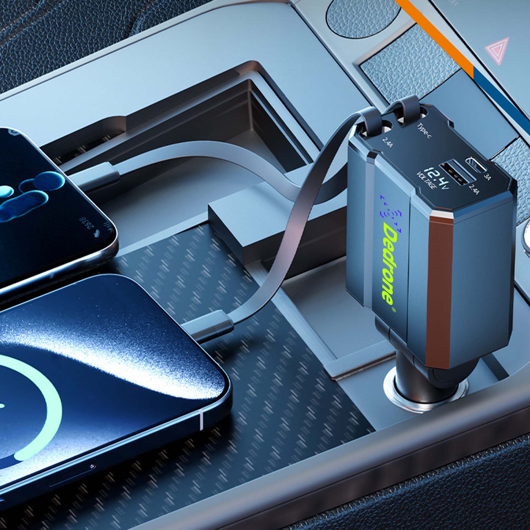 Moxly 4in1 Fast Charging Car Charger 1