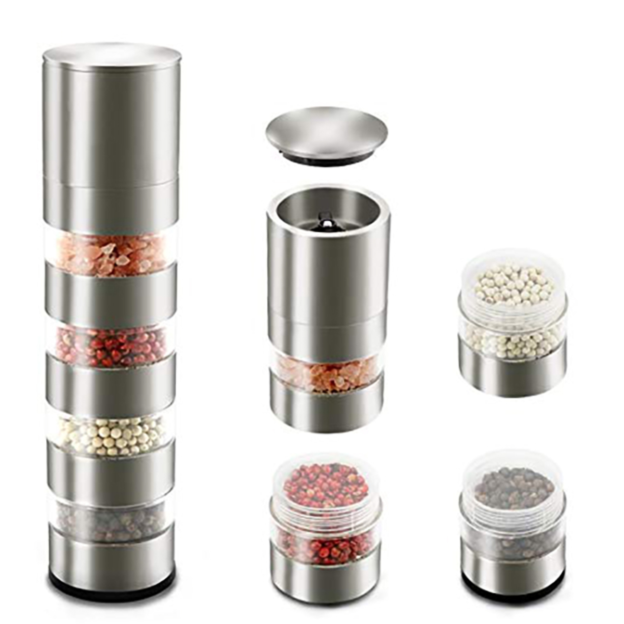 5" 1 Stackable Salt and Pepper Grinder Set