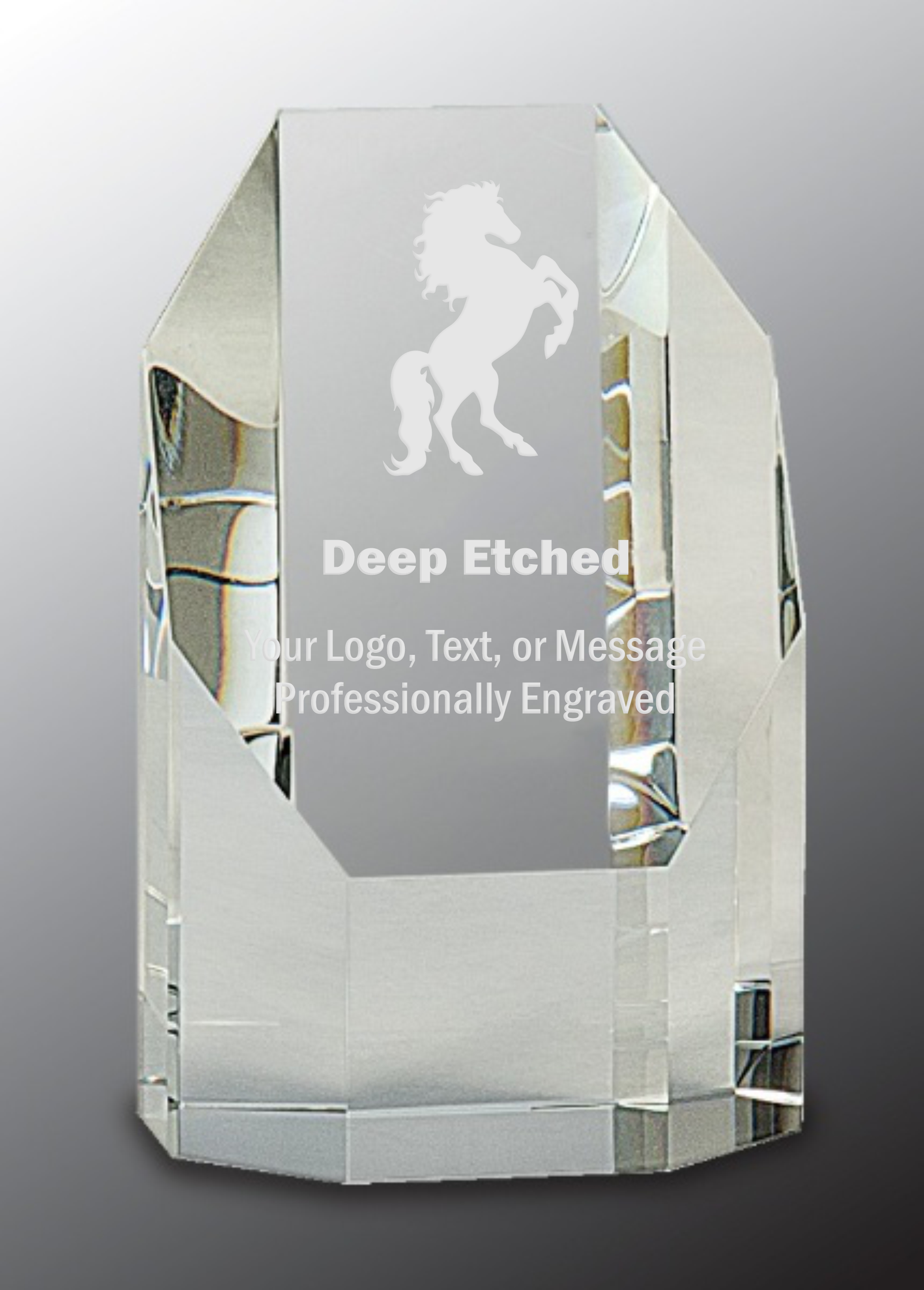 5" Clear Crystal Octagon Tower Award