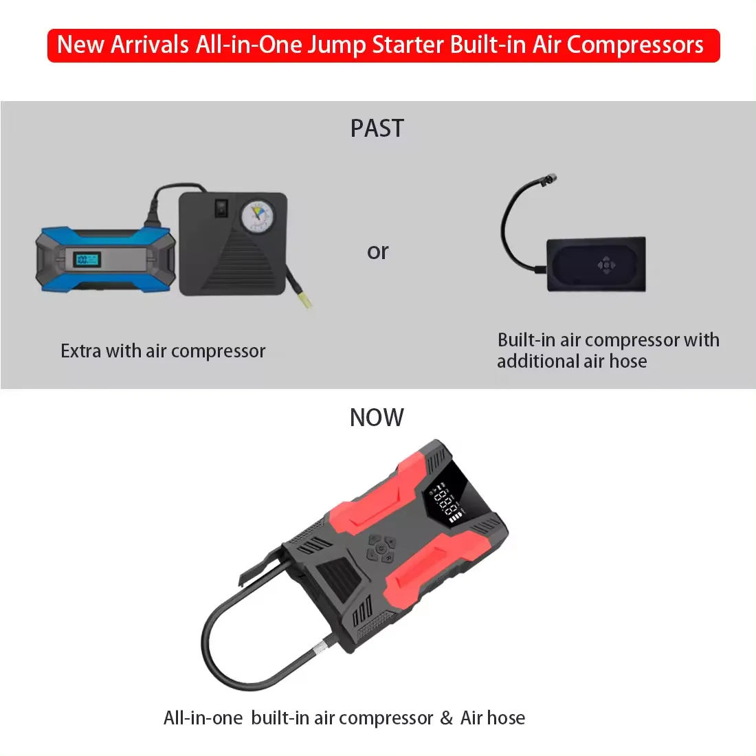All-in-One Jump Starter Built-in Air Compressor 3