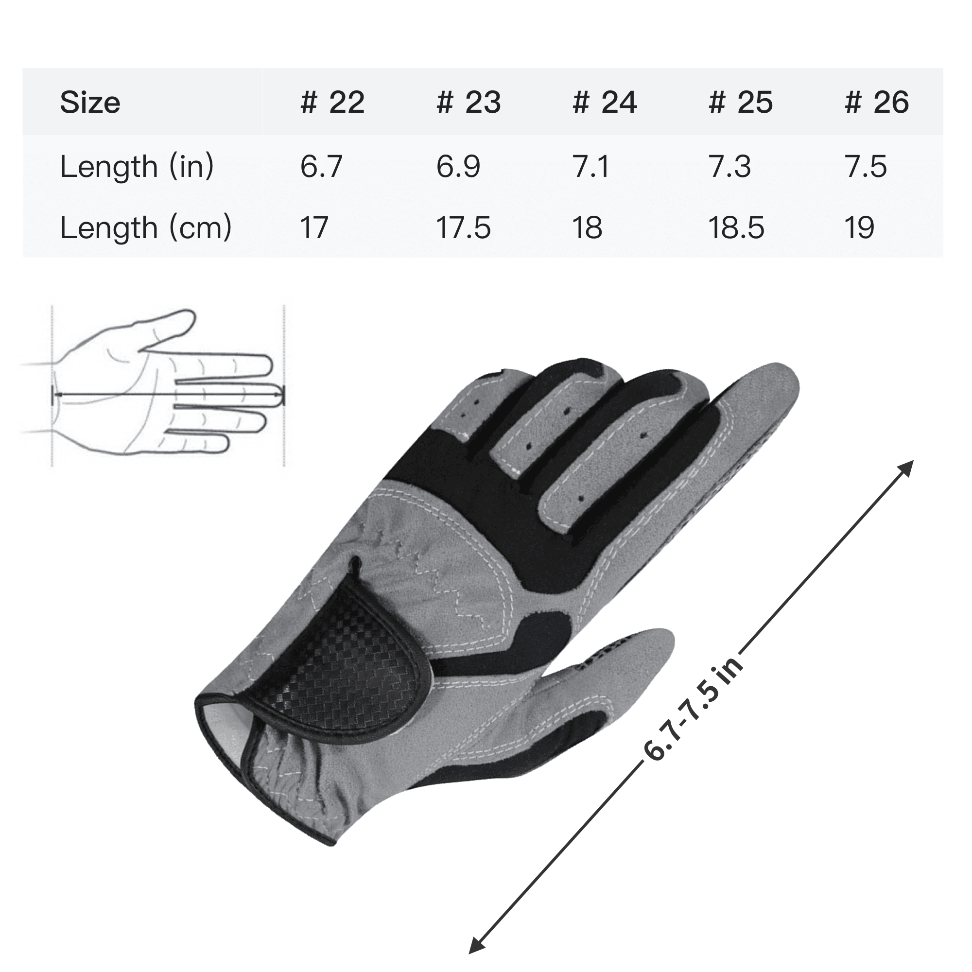 Hook Loop Closure Golf Training Glove 6