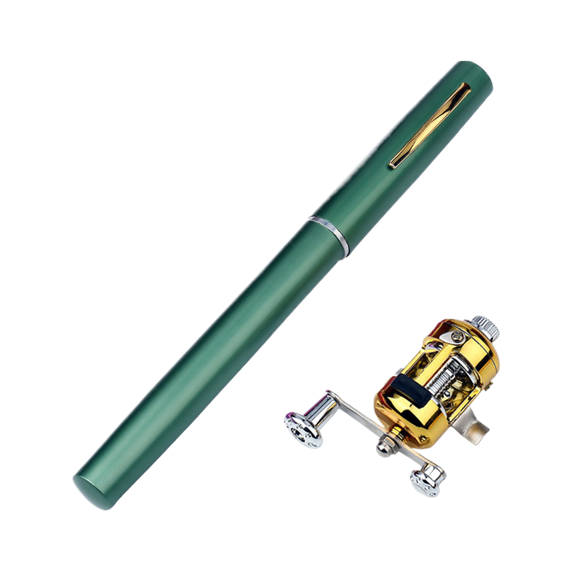 Aluminum Alloy Pen-Style Fishing Rod 1m Mini Portable Pocket Ice Raft Bridge Fishing Hard Action 7