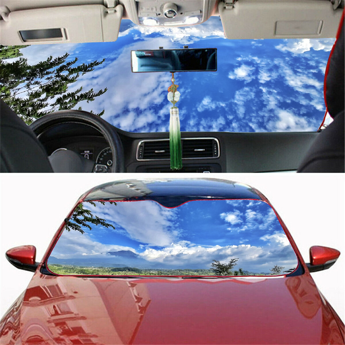 Custom Front Windshield Sun Shade (Standard Size) 4