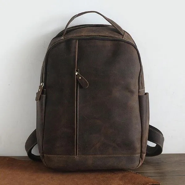 Men's Genuine Leather Laptop Backpack 2