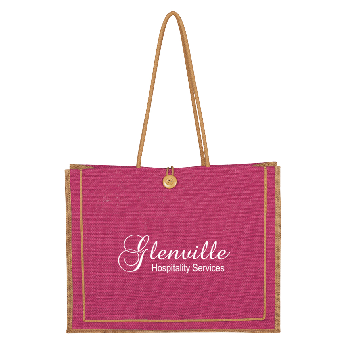 Paradise Jute Tote Bag, custom tote bag with logo imprint 10