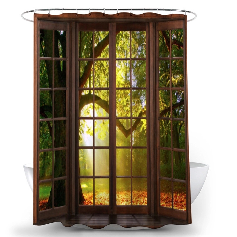 Digital Print Polyester Shower Curtain 7