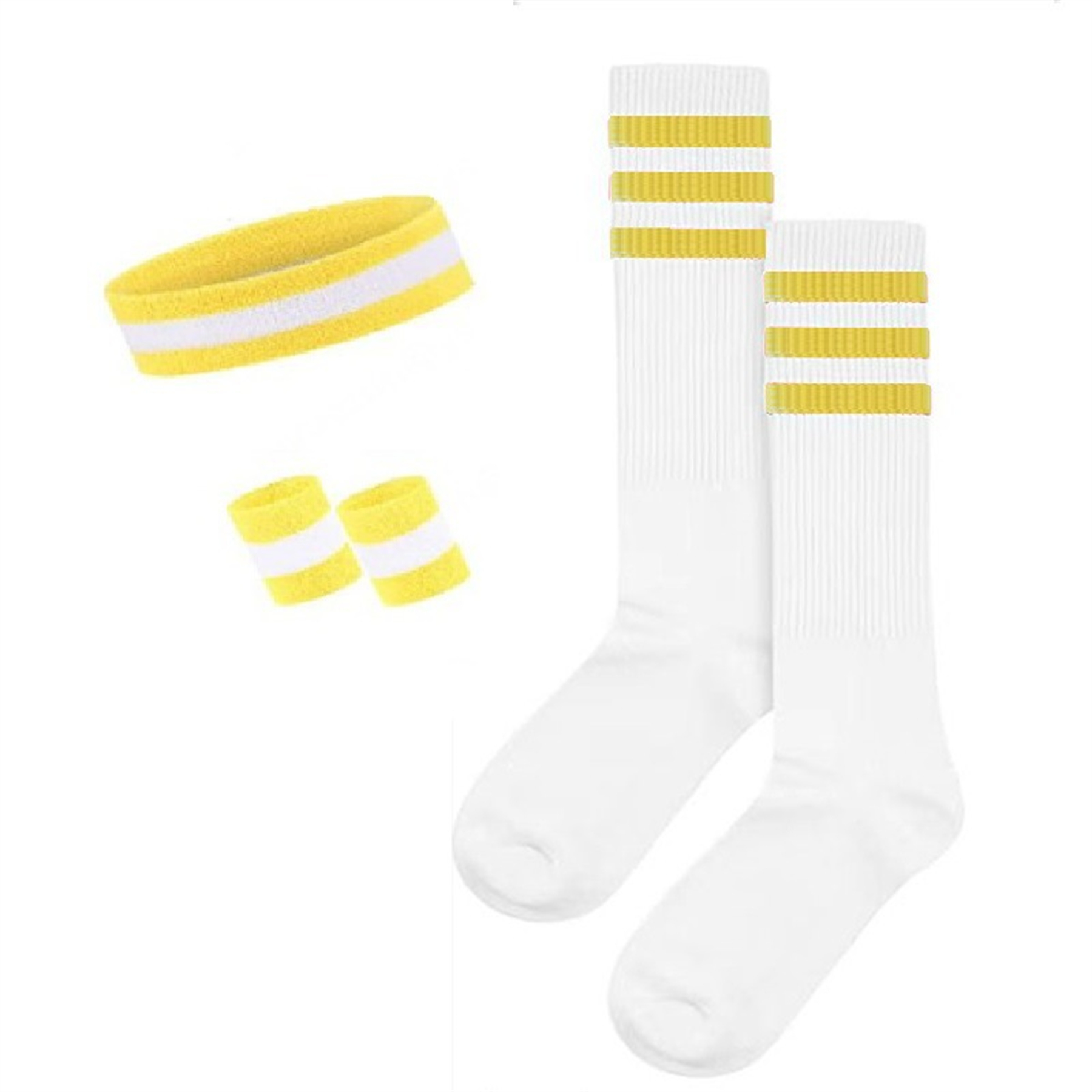 Striped Sweatband Socks Set 6