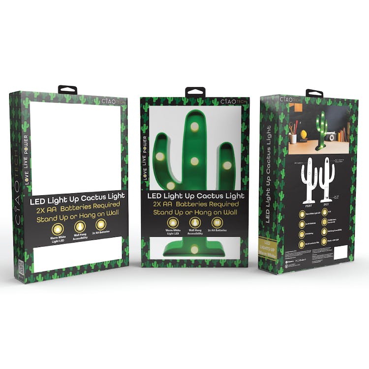 Light Up LED Shapes - Cactus Stand/Hang 1