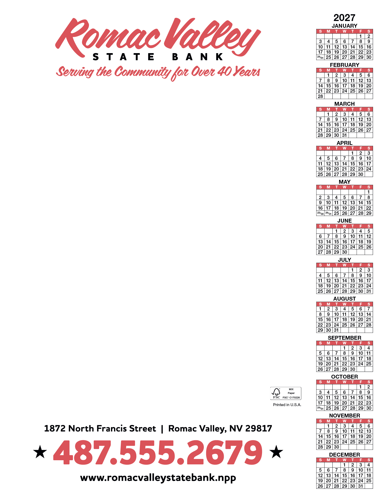 Skinner & Kennedy® Scratch Pad Calendar 25