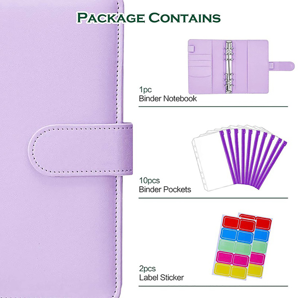 PU Leather 6-Ring Loose Leaf Budget Binder 6