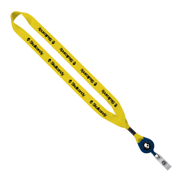 3/4" Polyester Lanyard with Metal Crimp & Retractable Badge Reel 243