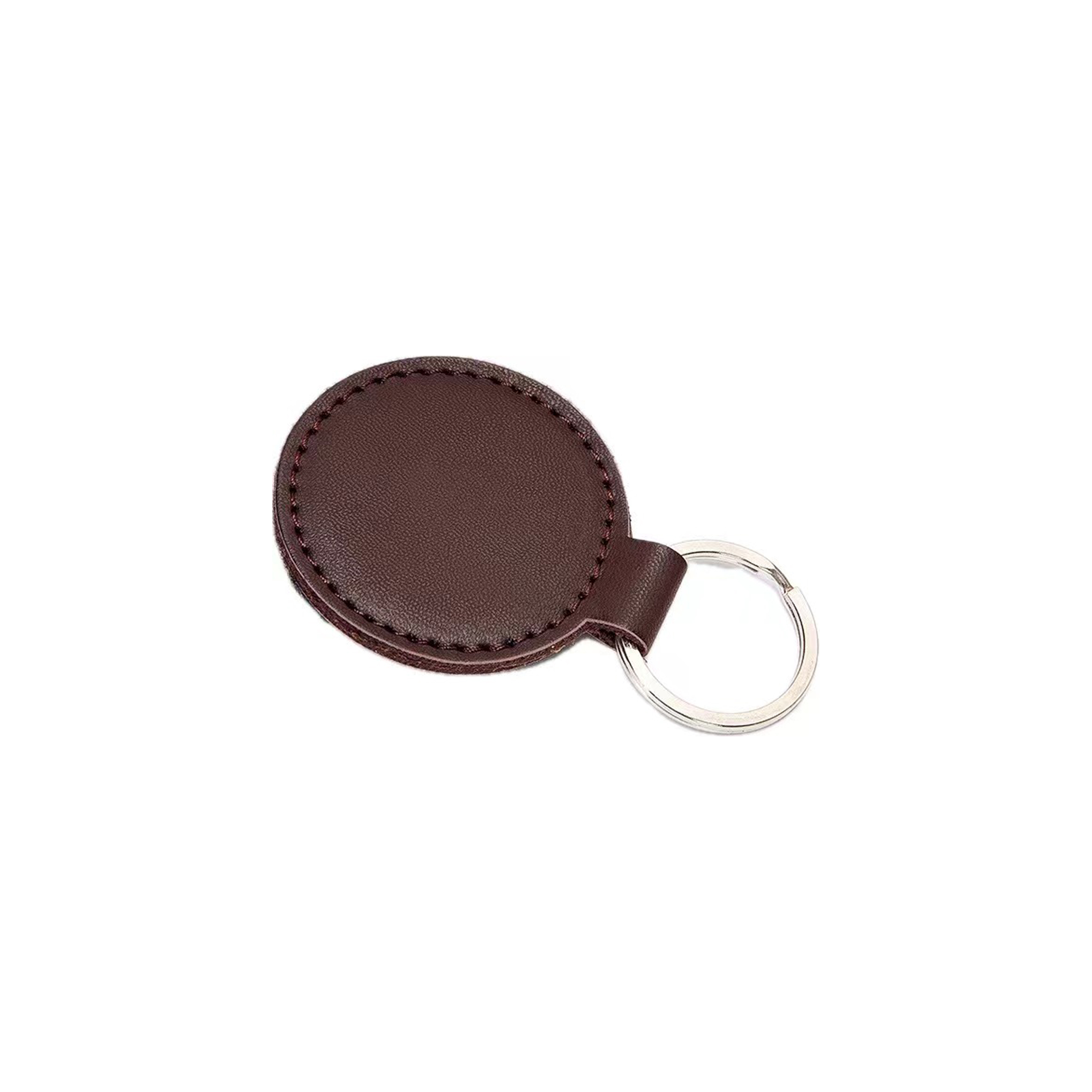 Vegan Leather Round Shaped Keychain 3