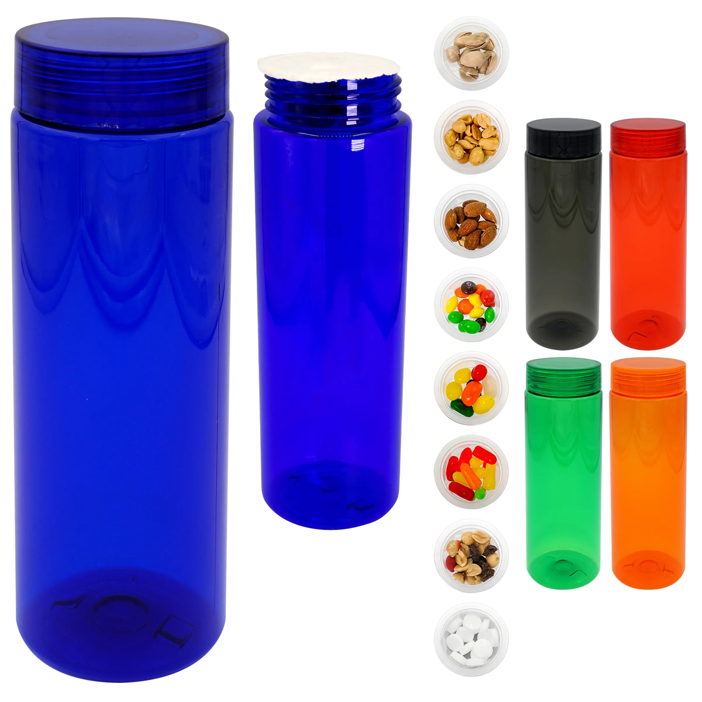 CLEAR VIEW 24 OZ. COLORFUL SNACK BOTTLE 8