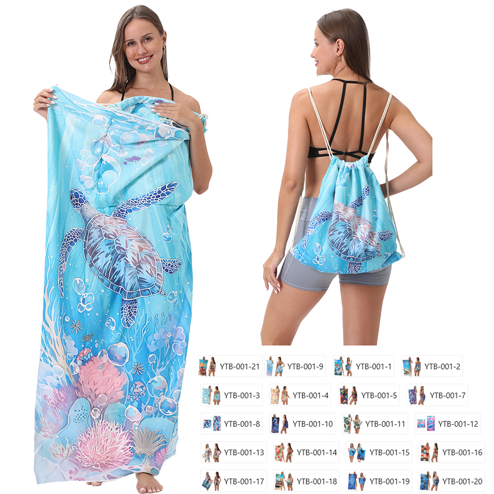 2-In-1 Foldable Beach Towel Integrated Bag 11