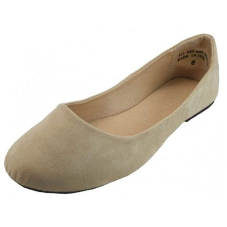 Women Ballerina Flats Shoes - Nude Sizes 6-11 Micro suede 2